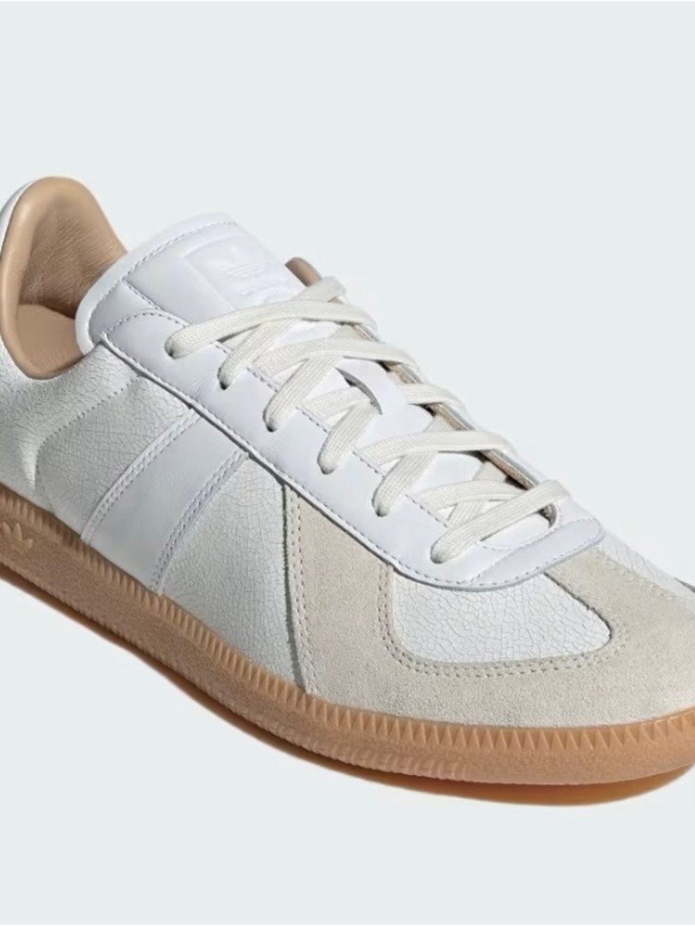 BW army Adidas White and Tan Gum-Soled Athletic Sneakers